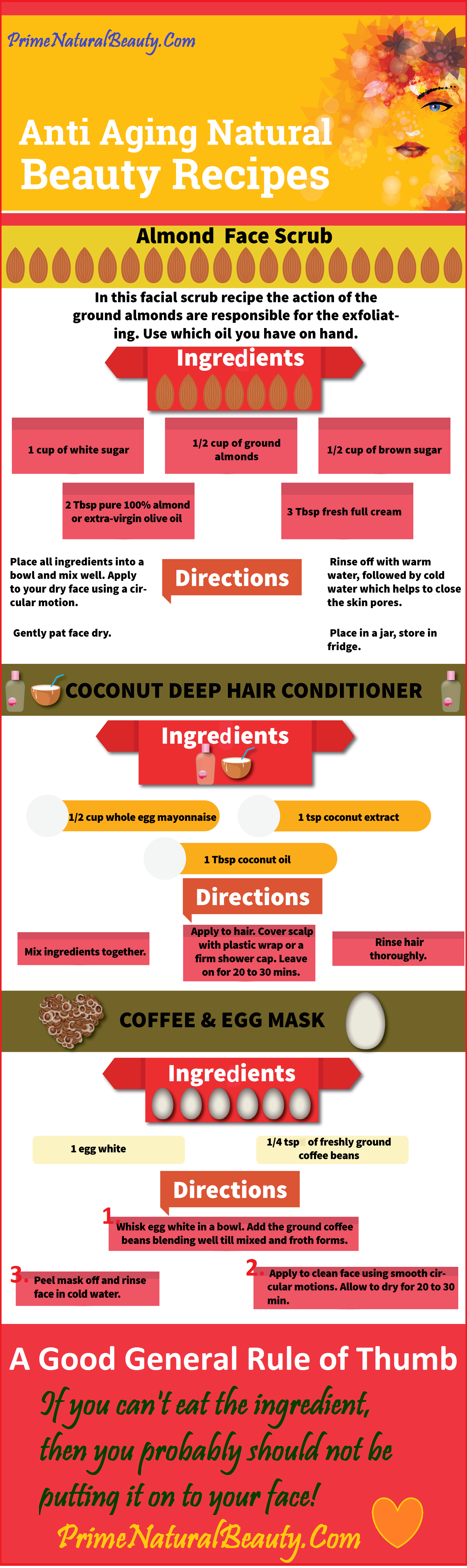 Anti Aging Natural Beauty Recipes INFOGRAGHIC 